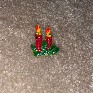 Christmas candle brooch
